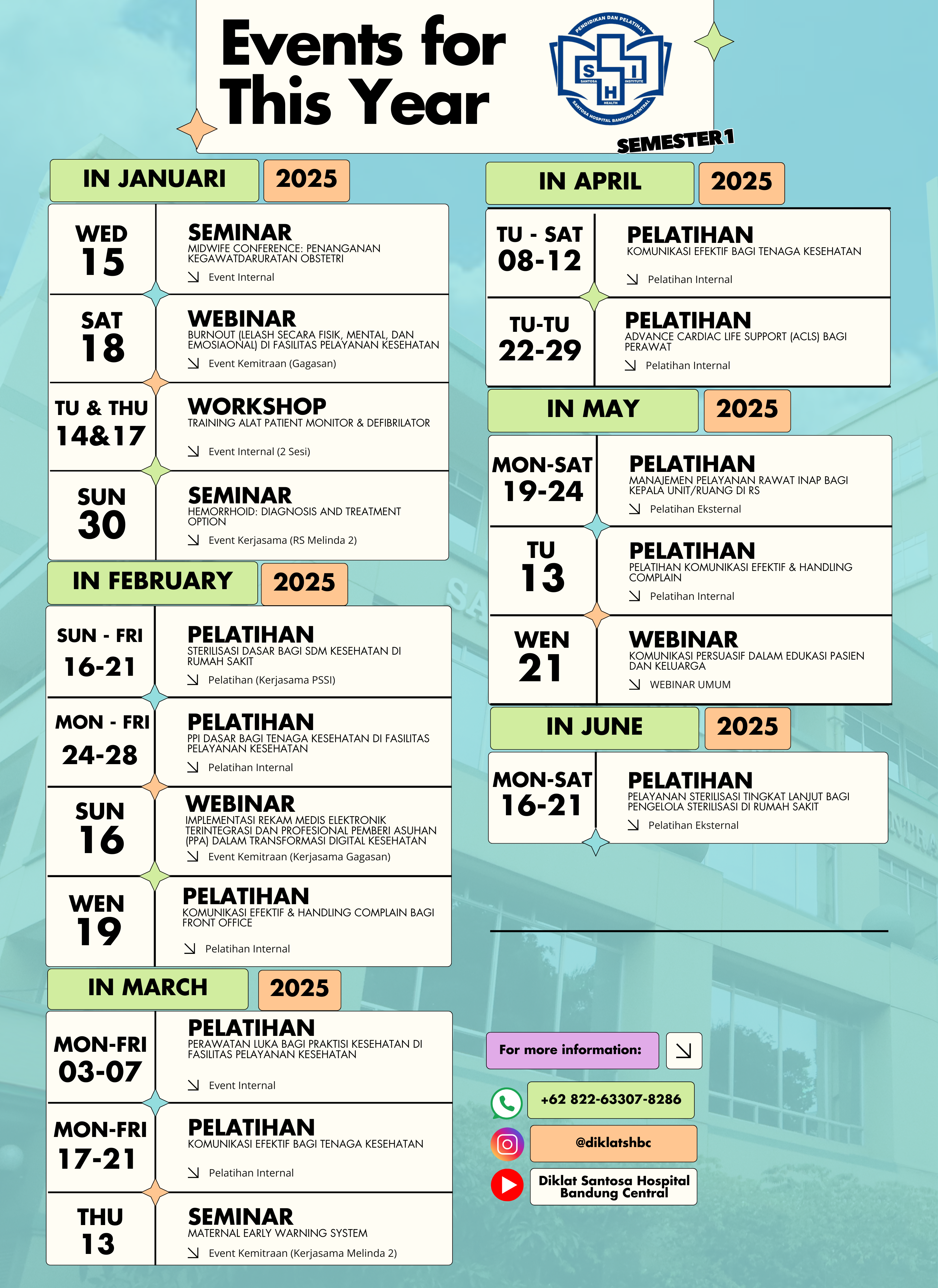 Kalender Pelatihan Diklat SHBC 2025